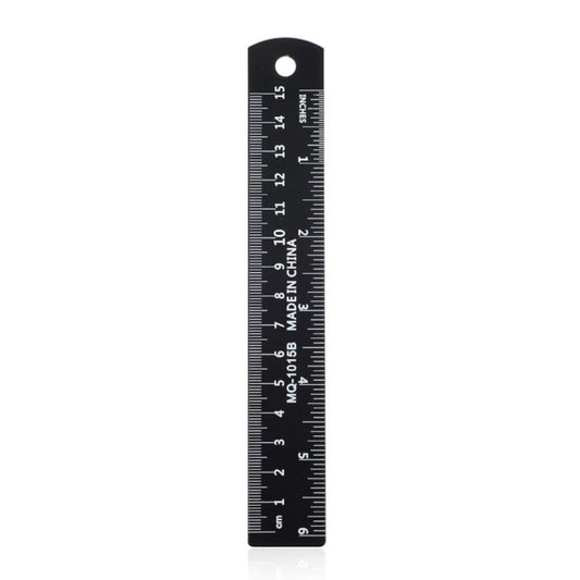 Regla Metálica negra 15 cm