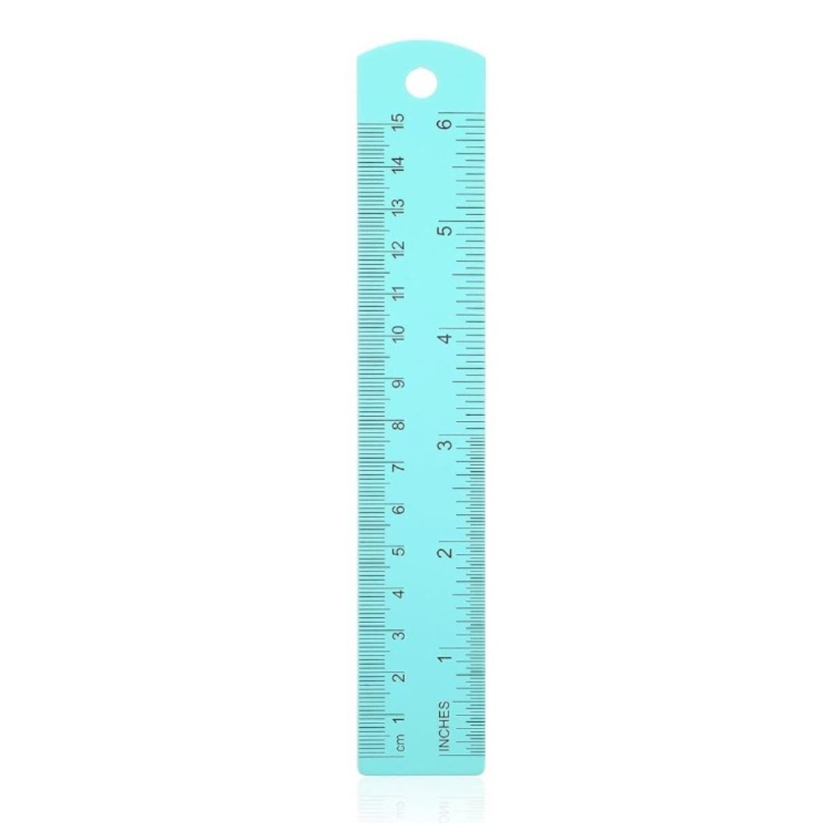 Regla Metálica agua marina 15 cm
