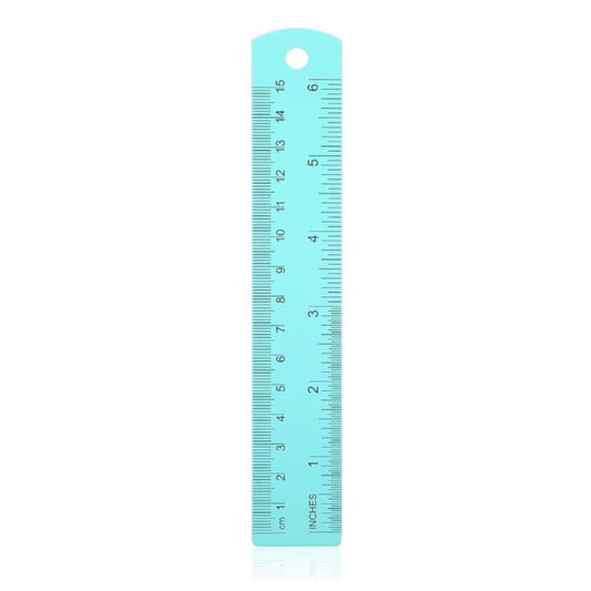 Regla Metálica agua marina 15 cm