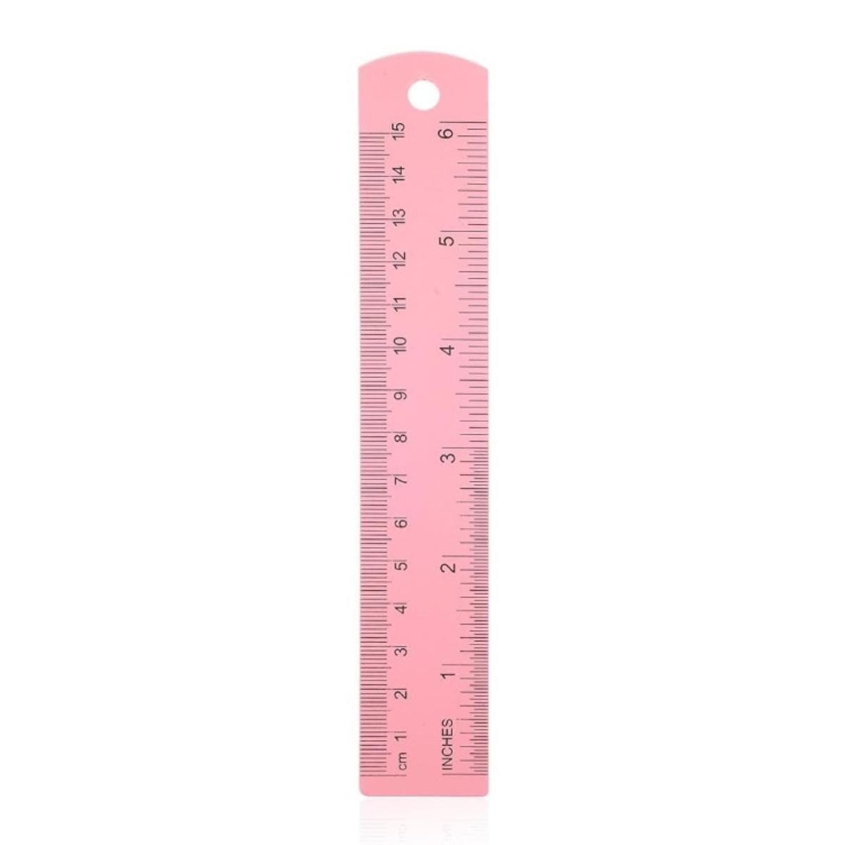 Regla Metálica rosa 15 cm
