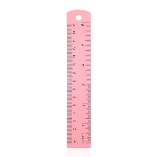 Regla Metálica rosa 15 cm