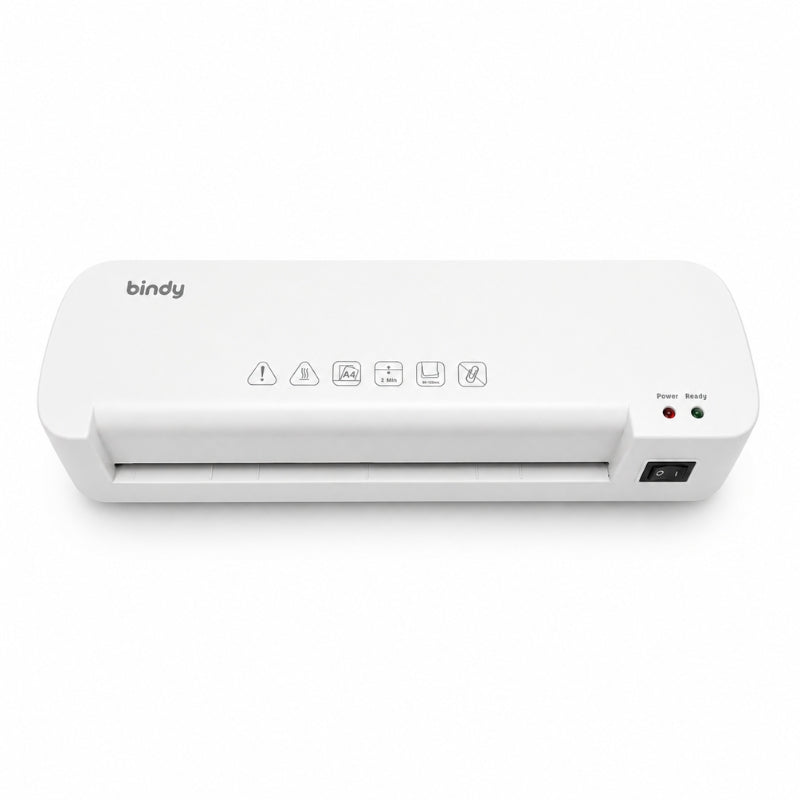 Laminadora A4 Bindy Blanca, vista lateral