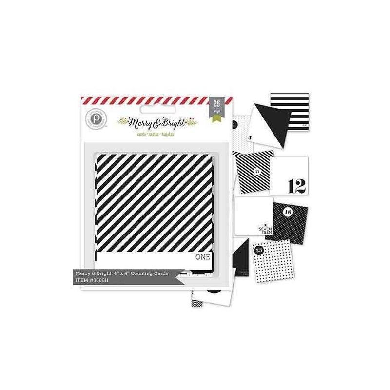 Tarjetas Merry & Bright 4 X 4” (25 Tarjetas)