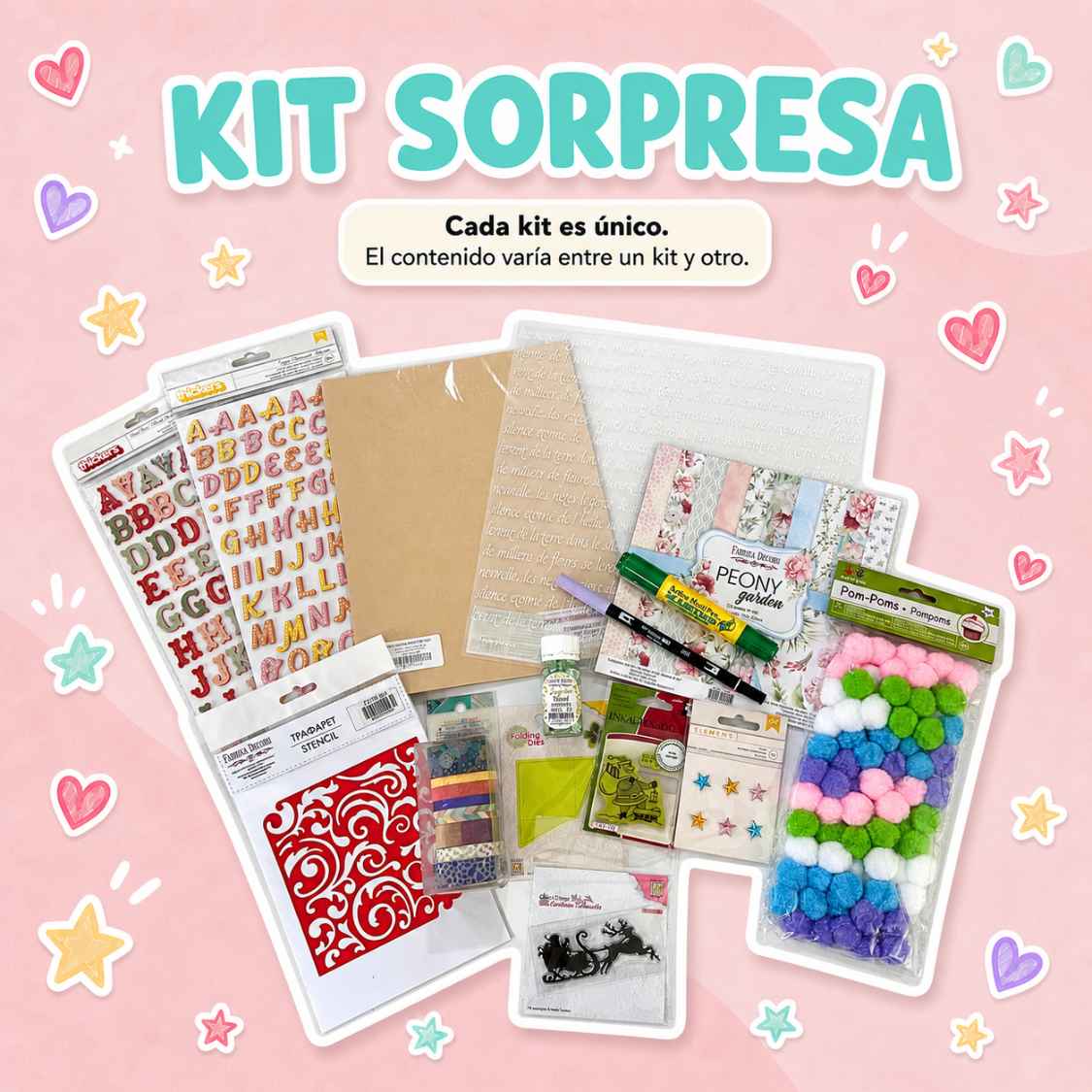 🎁 Kit Sorpresa Vainilla — 15 productos crafts variados
