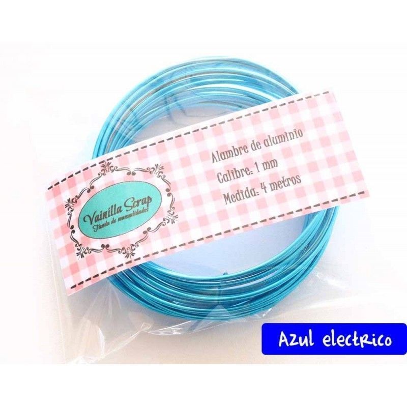 Alambre De Aluminio Azul Electrico 1Mm X 4 M