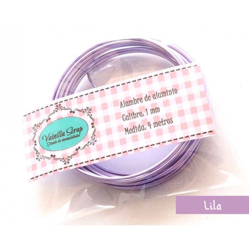 Alambre De Aluminio Lila 1Mm X 4 M