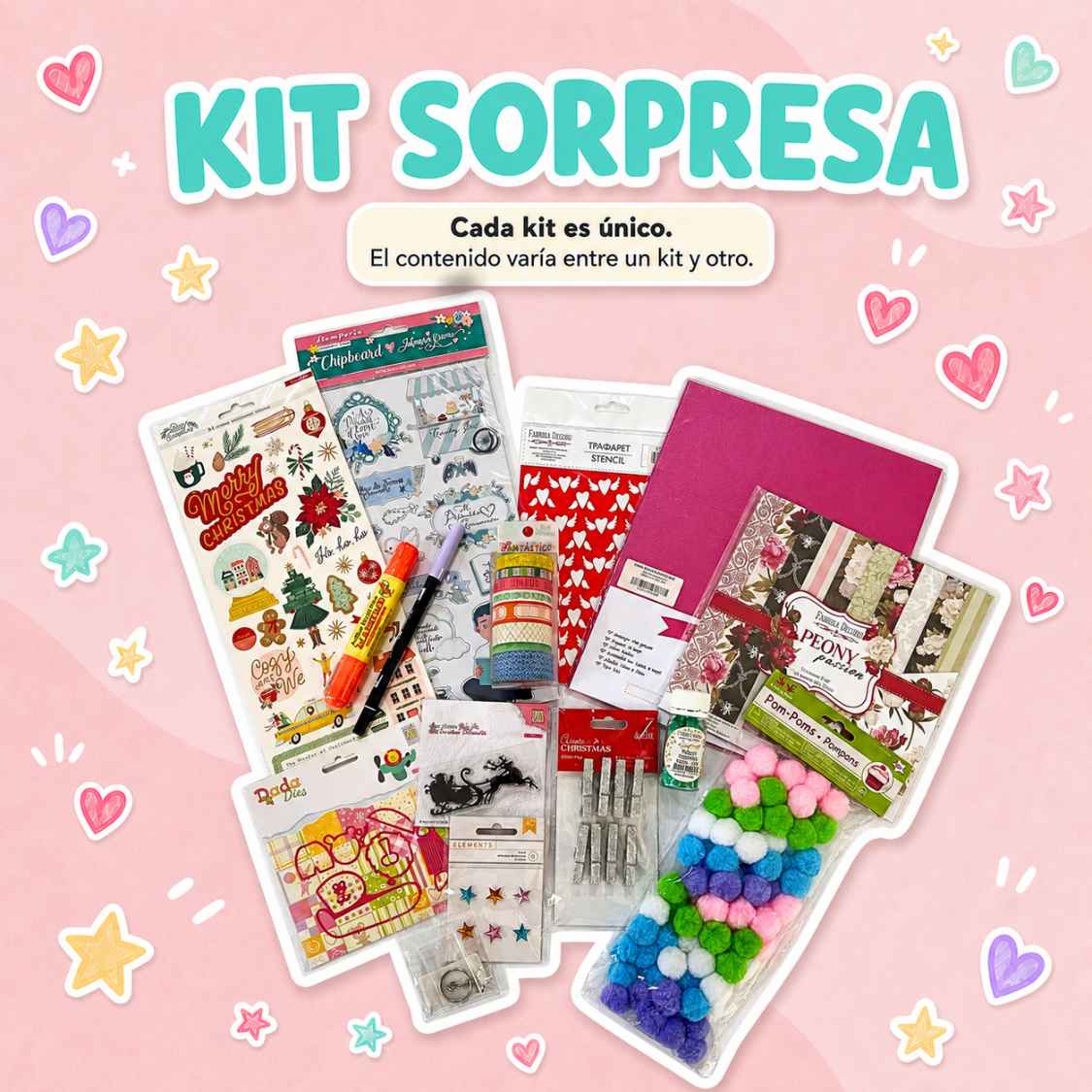 🎁 Kit Sorpresa Vainilla — 15 productos crafts variados