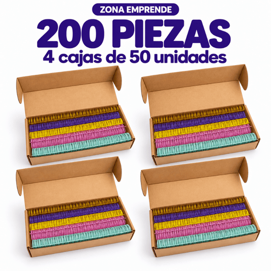 Cuatro cajas de argollas metálicas de colores de 3/4 de pulgada
