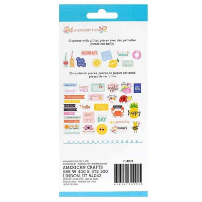 Die Cuts Con Frases Summer Time Pebbles (40 Pcs)