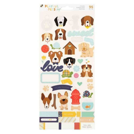 STICKERS MASCOTAS JUGUETONAS PERROS DCWV  (95 PCS)