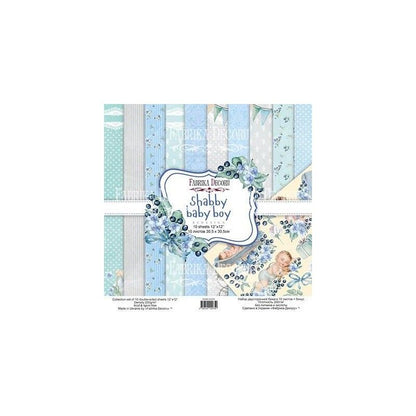 Set De Papeles Shabby Baby Boy 30.5 X 30.5 Cm (Doble Cara)