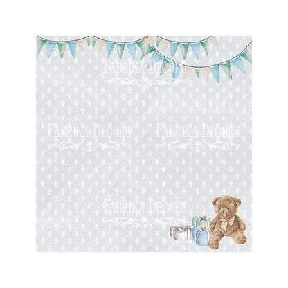 Set De Papeles Shabby Baby Boy 30.5 X 30.5 Cm (Doble Cara)