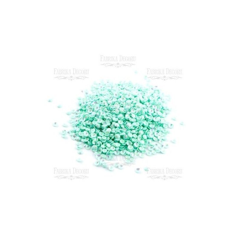 Mini Lentejuelas Color Menta (4 Mm) -2