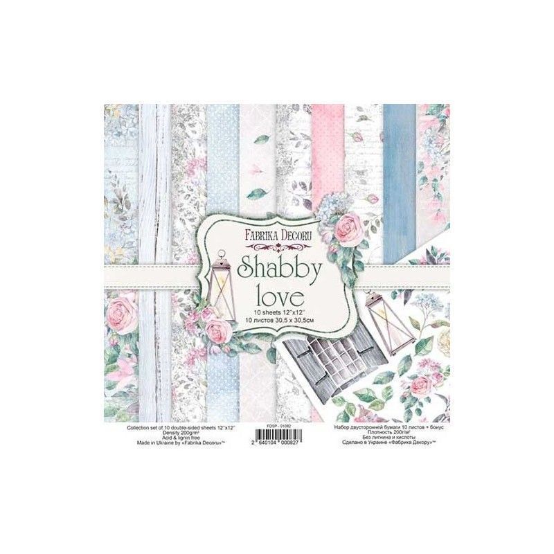 SET DE PAPELES SHABBY LOVE (DOBLE CARA) 30.5 X 30.5 CM