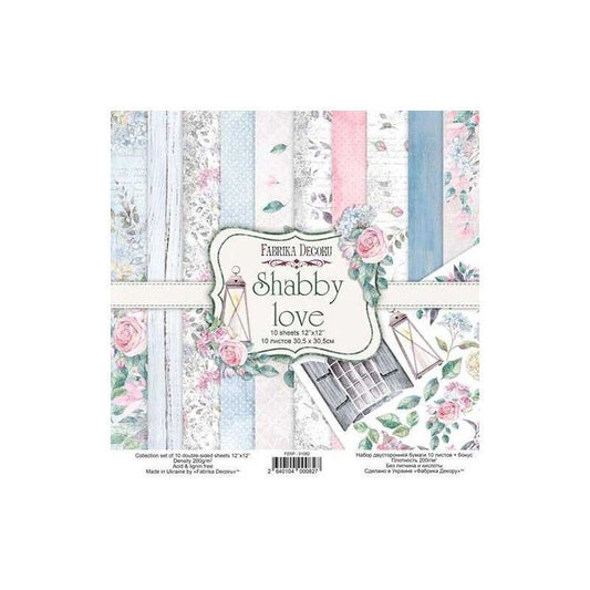 SET DE PAPELES SHABBY LOVE (DOBLE CARA) 30.5 X 30.5 CM