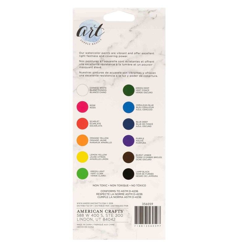Acuarela Profesional 12Ml Asb (12 Pcs)