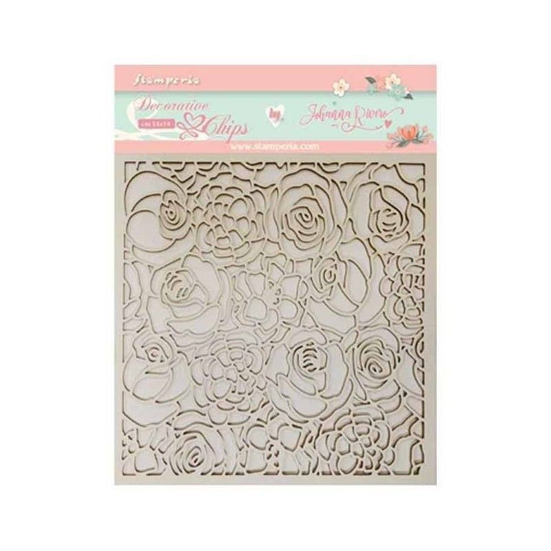 Chipboard Madera Cuadrado De Flores 14 X 14 Cm Gratitud
