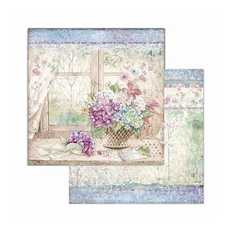 Bloc 10 Hojas Hortensia  (20 X 20 Cm) Doble Cara
