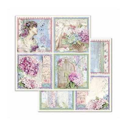 Bloc 10 Hojas Hortensia (30 X 30 Cm) Doble Cara