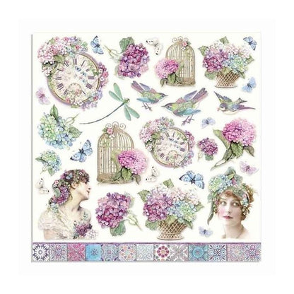 Bloc 10 Hojas Hortensia (30 X 30 Cm) Doble Cara