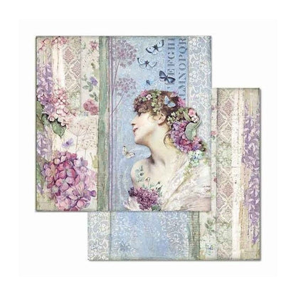 Bloc 10 Hojas Hortensia (30 X 30 Cm) Doble Cara