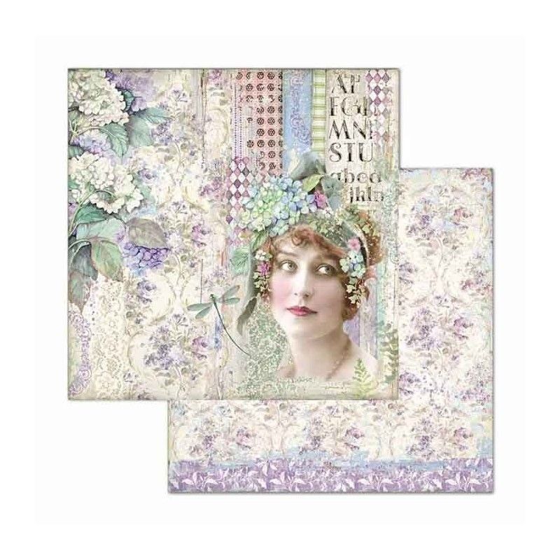 Bloc 10 Hojas Hortensia (30 X 30 Cm) Doble Cara