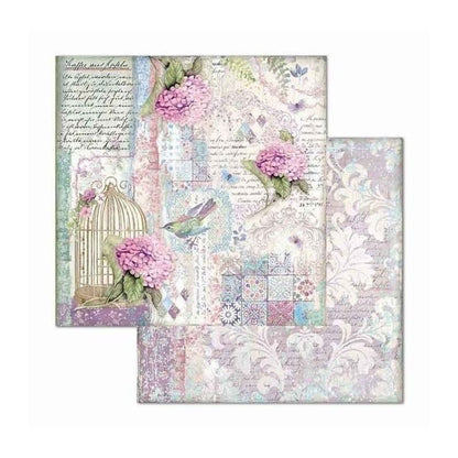 Bloc 10 Hojas Hortensia (30 X 30 Cm) Doble Cara