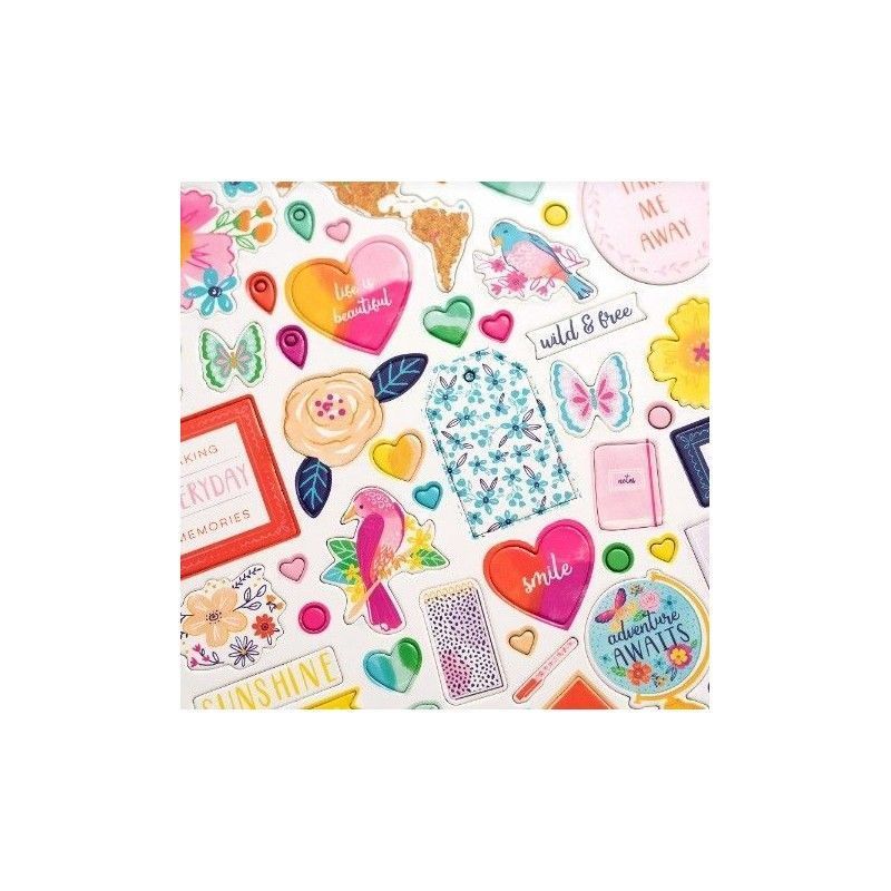 Sticker En Chipboard Go The Scenic Route (64 Piece)