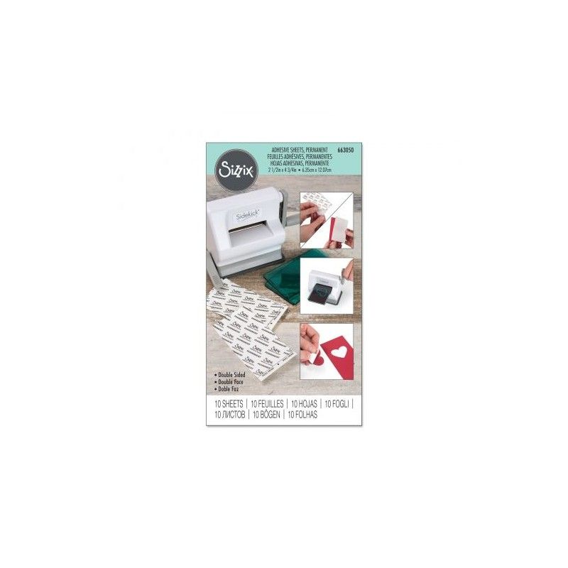 Set De 10 Hojas Adhesivas Doble Cara De Sizzix De 6,25Cm X10,25Cm