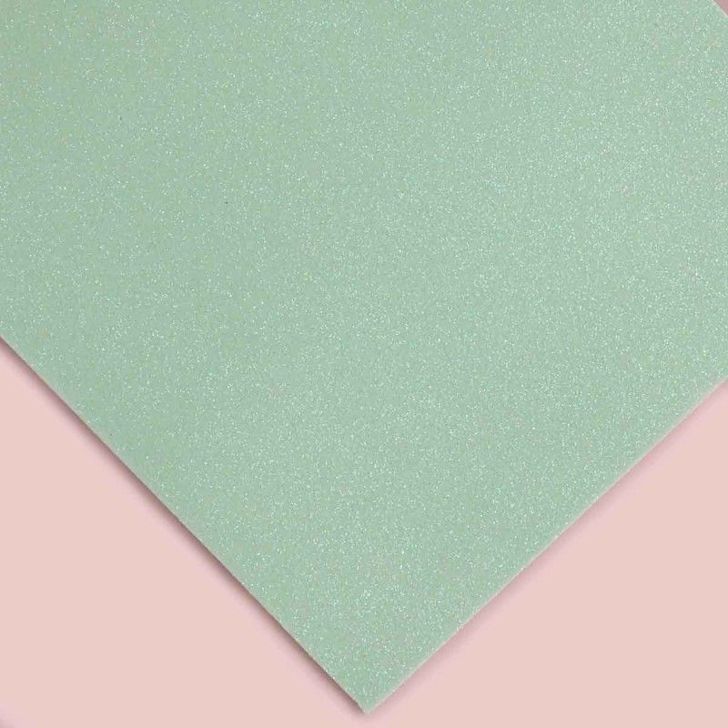 FOAMI CARTA ESCARCHADO VERDE PASTEL (10 UNI)