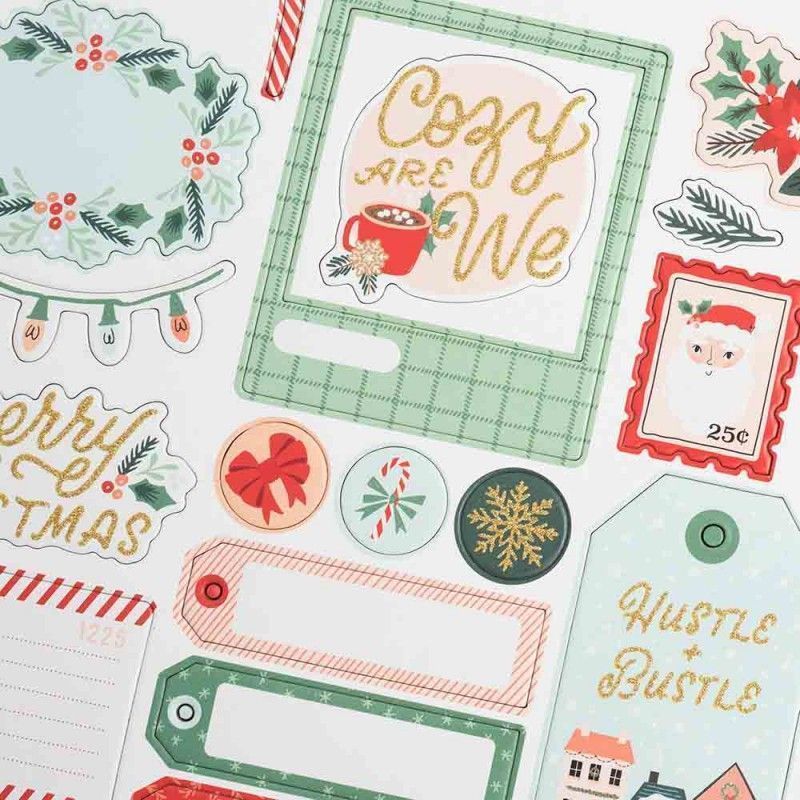 Stickers Chipboard Busy Sidewalks (38 Pcs)