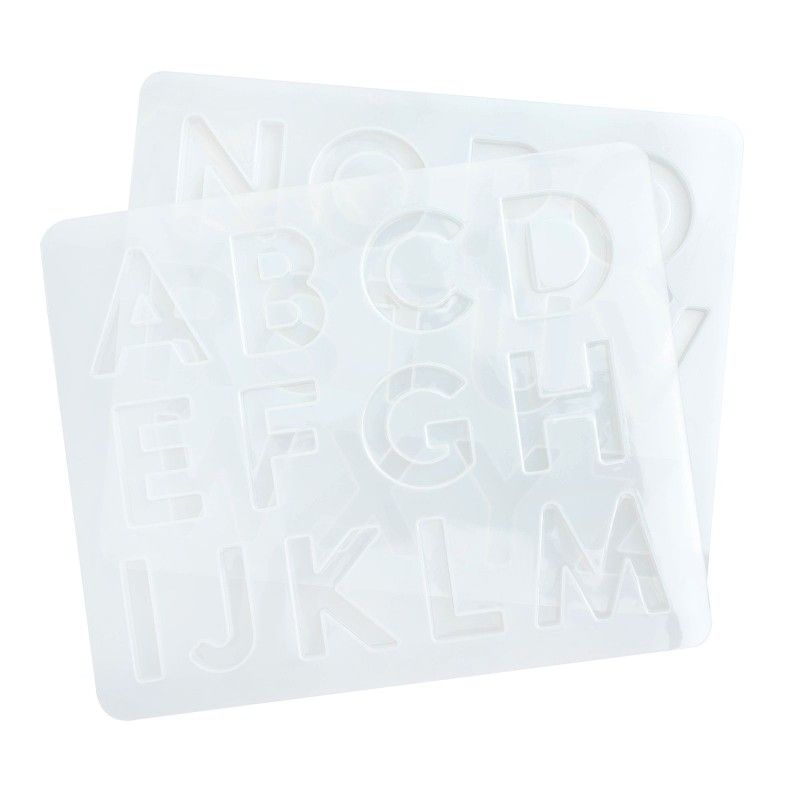 Molde De Silicona De Abecedario Para Resina (2 Pcs)