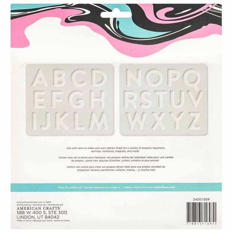 Molde De Silicona De Abecedario Para Resina (2 Pcs)