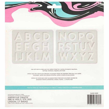 Molde De Silicona De Abecedario Para Resina (2 Pcs)