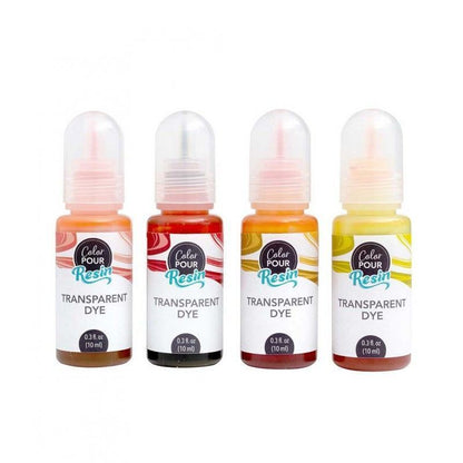 Kit De Tintes Transparentes Tonos Calientes Color Pour Para Resina (4 Pcs)
