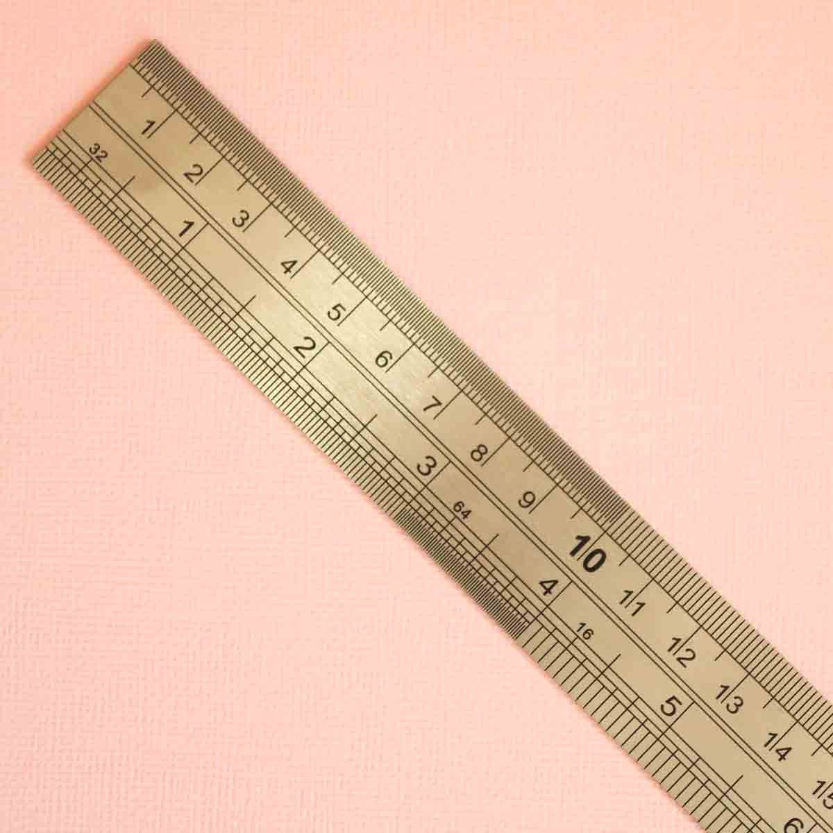 Regla De Acero Inoxidable Doble Escala 30Cm (12 In)