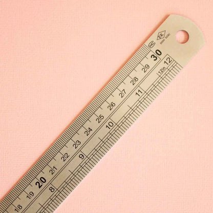 Regla De Acero Inoxidable Doble Escala 30Cm (12 In)