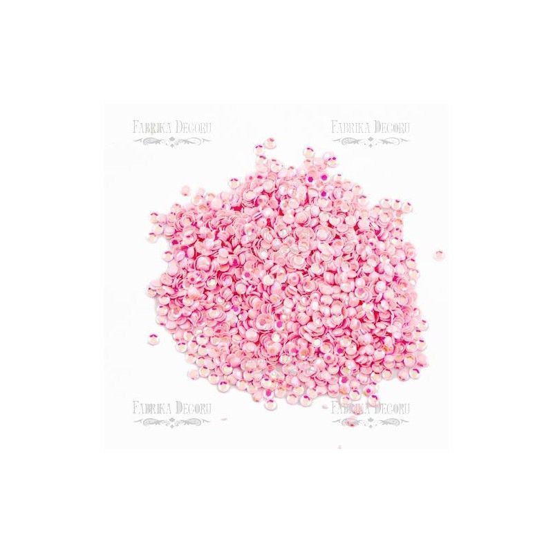 Lentejuelas Mini Rosetas Color Rosa Nacar Iridiscente