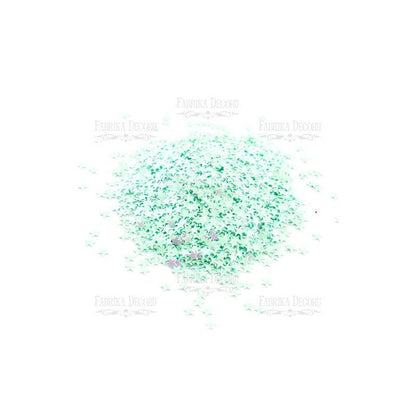 Lentejuelas Mini Estrellas Color Menta Con Nacar Rosa