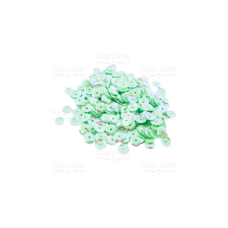Lentejuelas Rosetas Redondas Color Menta Con Nacar Iridiscente