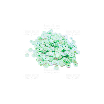 Lentejuelas Rosetas Redondas Color Menta Con Nacar Iridiscente