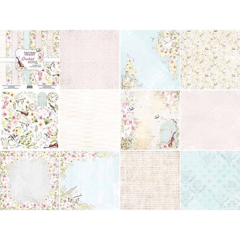 Set De Papeles Orchid Song 20Cm X 20Cm