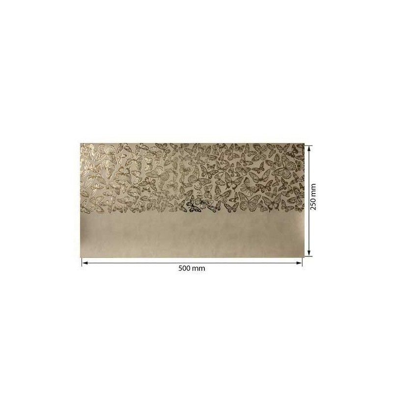 Ecopiel Beige Con Estampado De Mariposas Doradas 50Cm X 25Cm