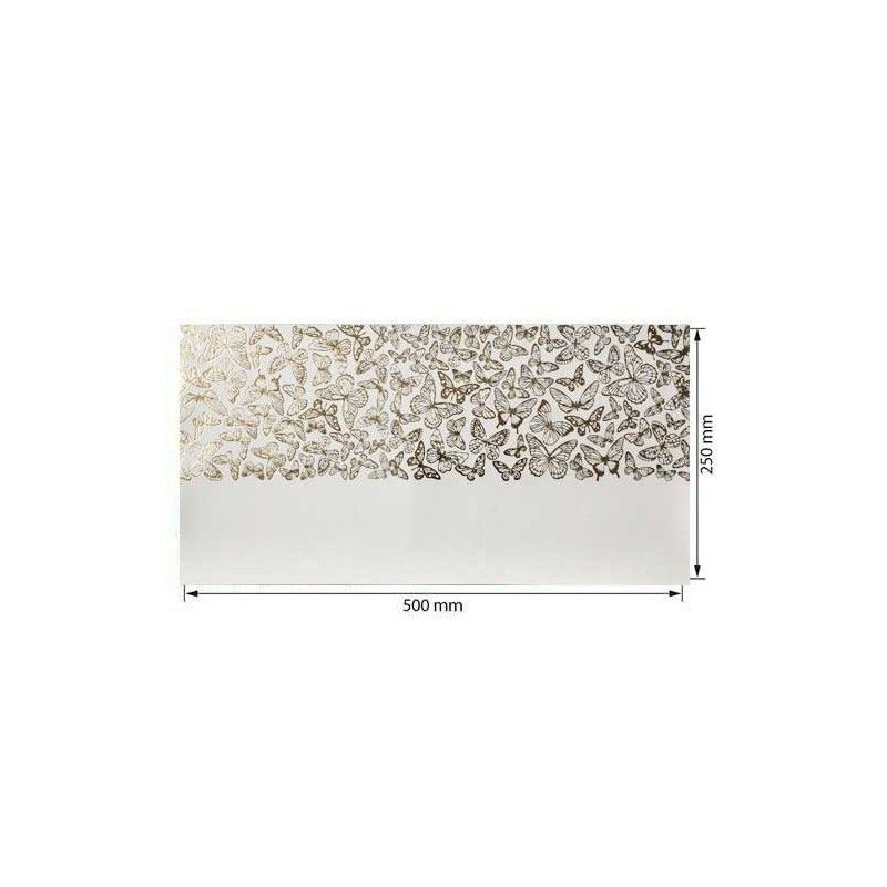 Ecopiel Blanco Con Estampado De Mariposas Doradas 50Cm X 25Cm