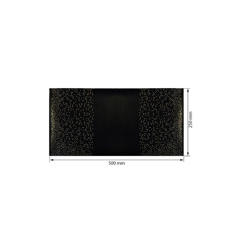 Ecopiel Negro Con Estampado Mini Gotas Doradas 50Cm X 25Cm