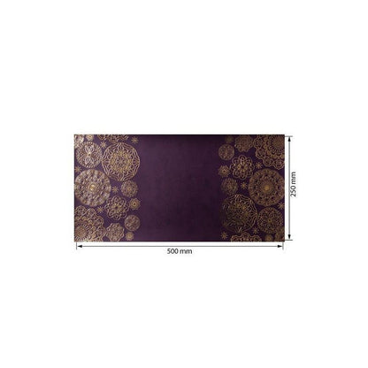 Ecopiel Violeta Con Estampado Blondas Doradas (50Cm X 25Cm)