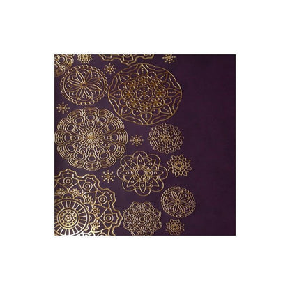 Ecopiel Violeta Con Estampado Blondas Doradas (50Cm X 25Cm)