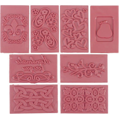 Sellos Rectangulares Para Estampado En Jabones (8 Pcs)