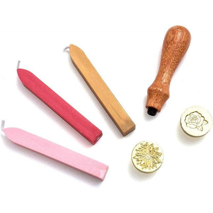 Kit De Sello De Lacre Girasol Y Rosa (6 Pcs)