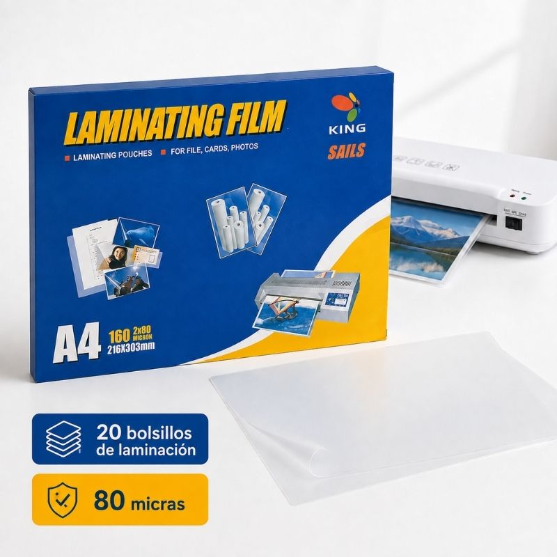 Plástico para Laminar A4 80 Micras (20 Fundas)